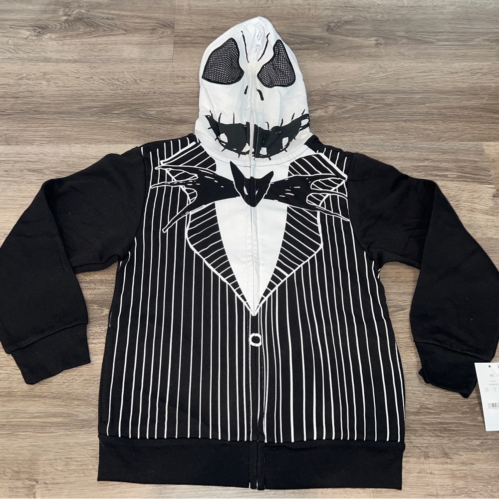 Tim Burton's The Nightmare Before Christmas Youth Zip Up Hoodie Sweatshirt  XS